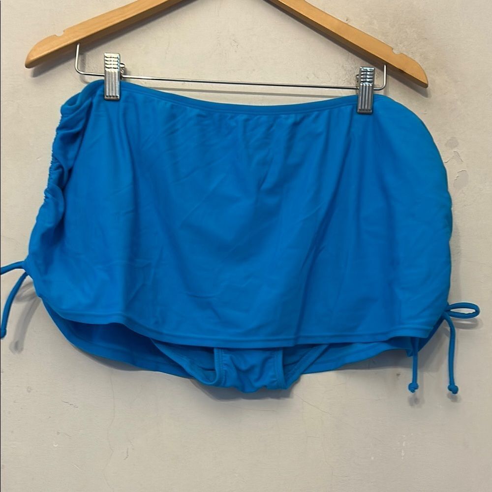 Hot Water Royal Blue Swim Skort with Adjustable Side Ties Size 2X NWOT